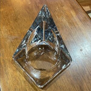 Pier 1 Pyramid Ice Cube Glass Candle Holder